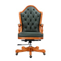 Classic Wooden Leather executive office high back chair wholesale for Sale